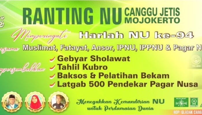 KEMERIAHAN HARLAH NU KE-94 DI JETIS MOJOKERTO