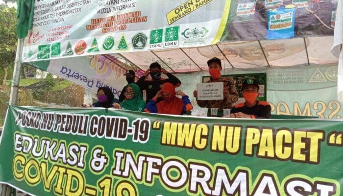 KUNJUNGAN SORBAN INFOKOM BANSER MOJOKERTO DIPENJAGAAN POSKO NU PEDULI COVID-19