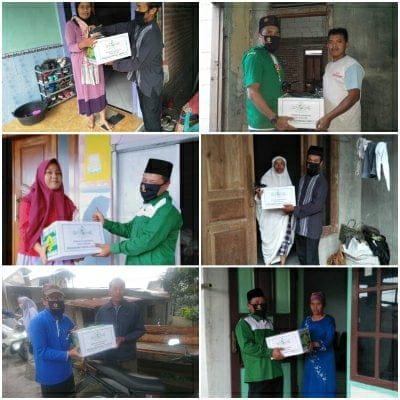 Peduli Warga Terdampak Covid19, Ranting NU Padusan Bagi Sembako 2 SORBANSANTRI.COM