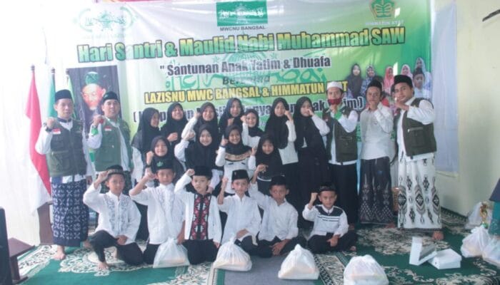 Lazisnu MWCNU Bangsal mojokerto dan Himmatun Ayat Menyantuni 74 Yatim/Dhuafa’