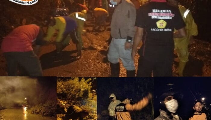 AKIBAT CURAH HUJAN TINGGI, TANAH LONGSOR DAN POHON TUMBANG DI PACET