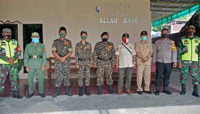 Giat Jumat Agung, TNI, Polri – Banser Berjaga di Gereja GPDI Allah Baik Gedangan Kutorejo