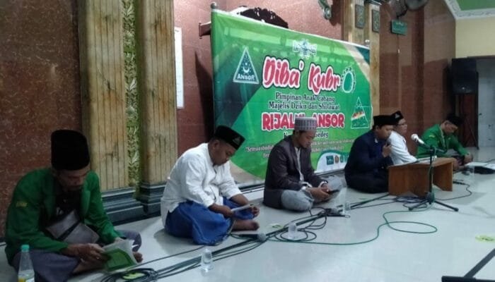 LESTARIKAN TRADISI ASWAJA PAC GP ANSOR GEDEG MOJOKERTO GELAR DIBA’ KUBRO