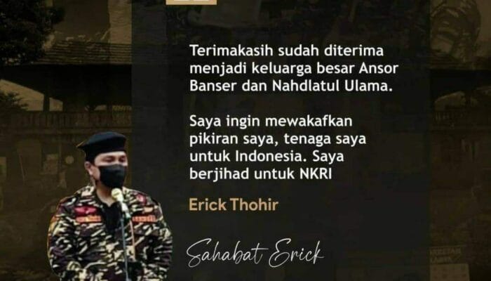DARI JALAN JONGKOK DAN MERAYAP, ERICK THOHIR IKUTI SELURUH RANGKAIAN PENDIDIKAN DI BANSER