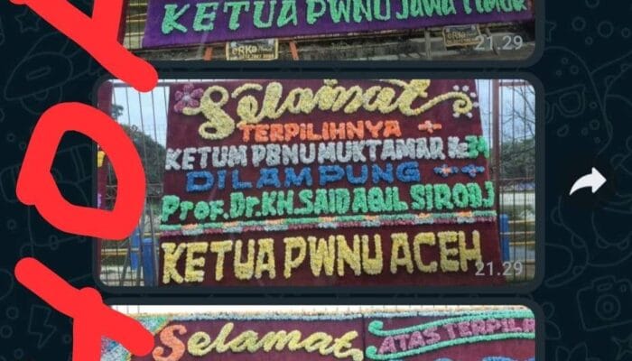 BEREDAR KARANGAN BUNGA HOAX DI LOKASI MUKTAMAR NU LAMPUNG