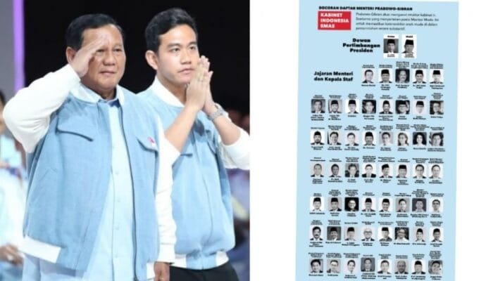 Ramai Beredar! Daftar 61 Nama Calon Menteri Kabinet Prabowo-Gibran