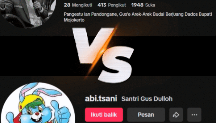 Perdebatan Akun ‘Santri Gus Barra’ dan ‘Santri Gus Dulloh’ di Pilkada Mojokerto 2024, Curi Perhatian Redaksi Sorban Santri
