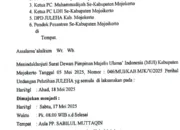 Pelatihan JULEHA Dimajukan, MUI Mojokerto Terbitkan Ralat Undangan 30 Pelatihan JULEHA Dimajukan, MUI Mojokerto Terbitkan Ralat Undangan
